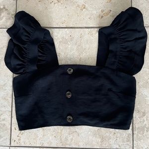 olivaceous ruffle top